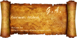 German Aténé névjegykártya